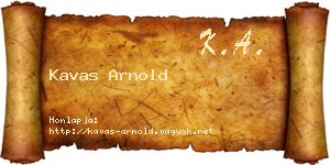 Kavas Arnold névjegykártya