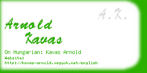 arnold kavas business card
